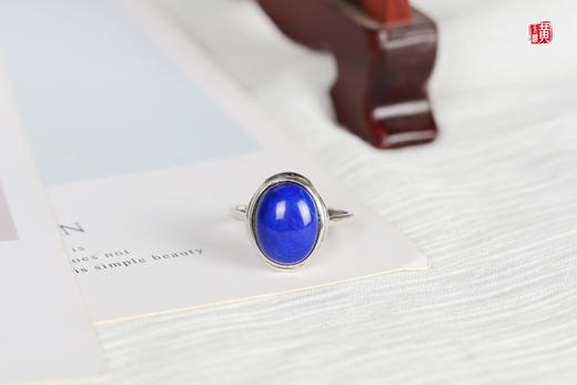 【幽韵风华】天然青金石戒指 商品图0