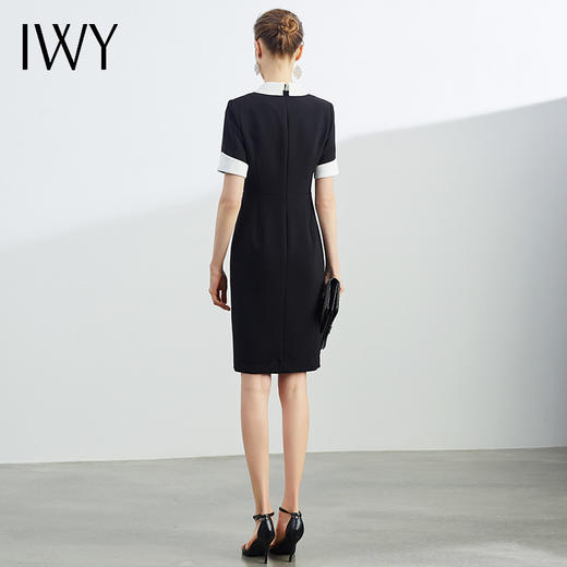 IWY/黑白拼色正装连衣裙时尚气质名媛ol工作服职业装女套裙主持人Q957 商品图3