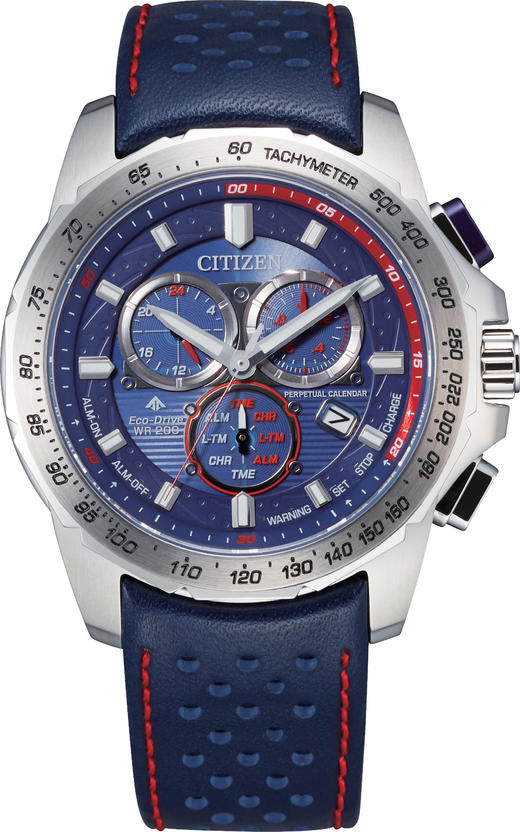 西铁城日本官方正品新款运动潮流蓝盘万年历光动能男士手表BL5571-09L 商品图3