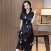 复古港味，衬衫领设计垂感气质真丝连衣裙ASE-2331 商品缩略图2