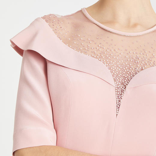 QF89B斯尔丽瑟俪2021年春季新品肩部假两件连衣裙 商品图3