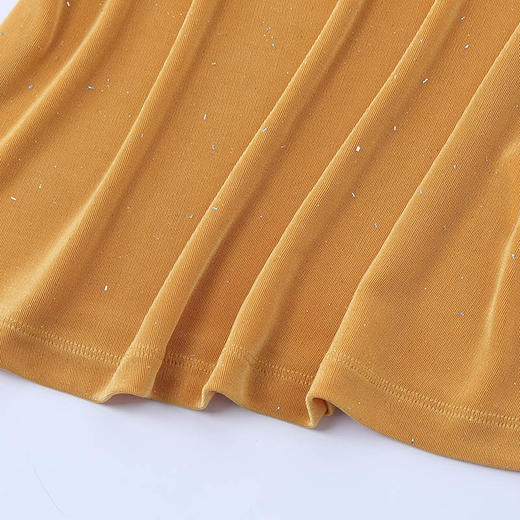 丁摩 夏季薄醋酸针织凉爽亮丝五分袖圆领针织上衣百搭T恤Q121120-HS-DY199 商品图8