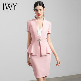 IWY/粉色工作服职业装高端美容院置业顾问装时尚气质正装女套裙CS255