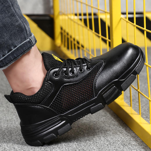 夏季新款劳保鞋男时尚安全工作鞋防砸钢包头防刺穿钢板耐磨橡胶底防护功能鞋 【超轻时尚】【耐磨抗造】防砸防刺穿 商品图4