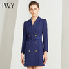 IWY/藏青气质时尚职业西装连衣裙女长袖双排扣修身显瘦通勤上班工作服Q902-N 商品缩略图0