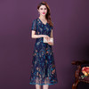YMR- 8630 2021新妈妈刺绣网纱连衣裙中年女装时尚高端中长款气质裙 商品缩略图3