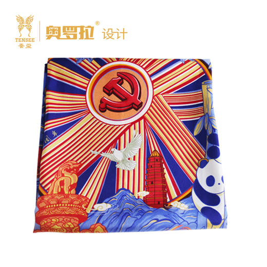 建党系列丝巾产品 勿忘初心艺术丝巾 商品图2