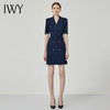 IWY/西装连衣裙短袖藏青色高端职业装修身气质售楼部工作服女面试q11248 商品缩略图2