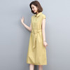 WZNH- WL6227-19 2021夏季新款简约时尚气质衬衫领收腰显瘦舒适洋气连衣裙 商品缩略图0