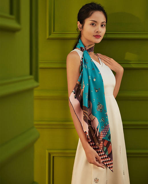 【皇锦】印花方巾·九色鹿 商品图5