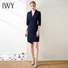 IWY/高端职业连衣裙女薄款藏青气质名媛时尚短袖工装售楼部工作服 商品缩略图2