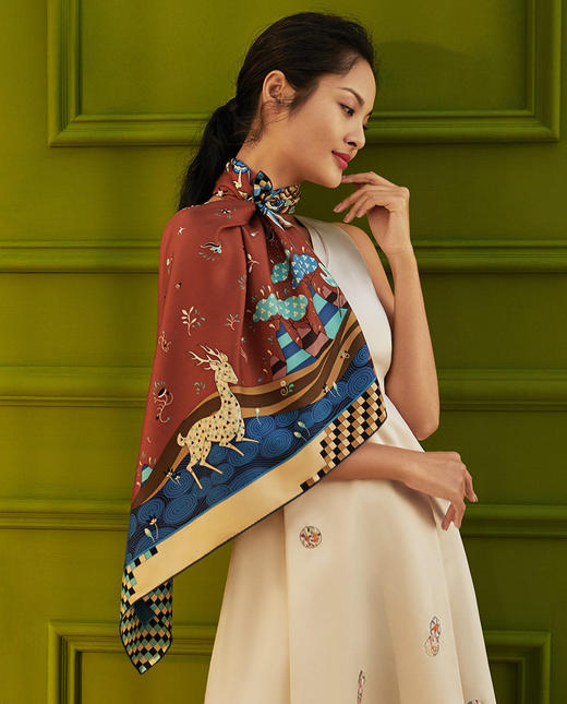 【皇锦】印花方巾·九色鹿 商品图8