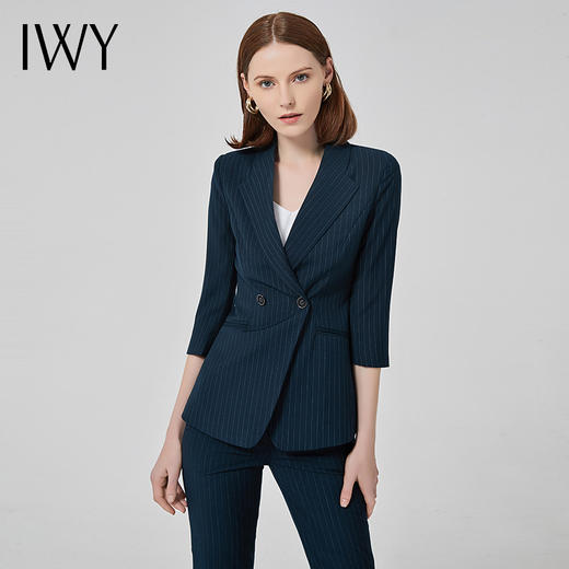IWY/条纹西装套装女高端商务职业装时尚气质修身显瘦正装通勤工作服OLC10388+P10345 商品图0