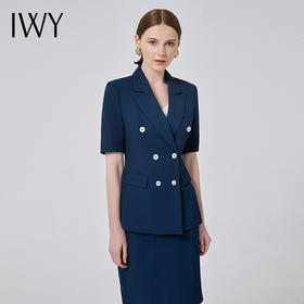 IWY/藏青色时尚气质ol职业装女装商务正装西服套裤薄CP13215
