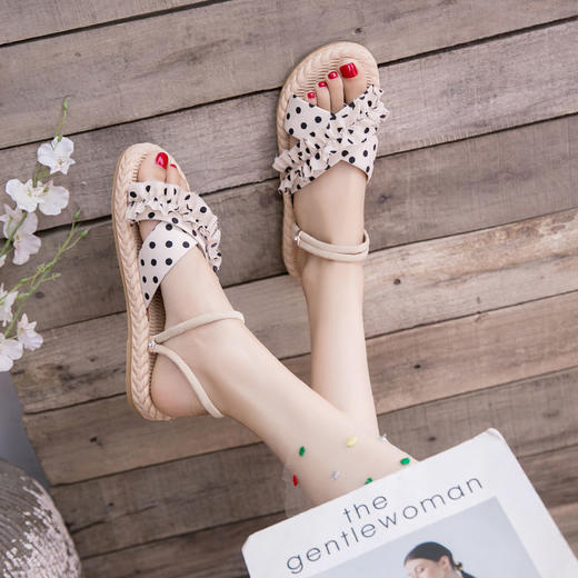 凉拖鞋女鞋舒适ins潮夏季学生两穿罗马平底鞋 商品图3