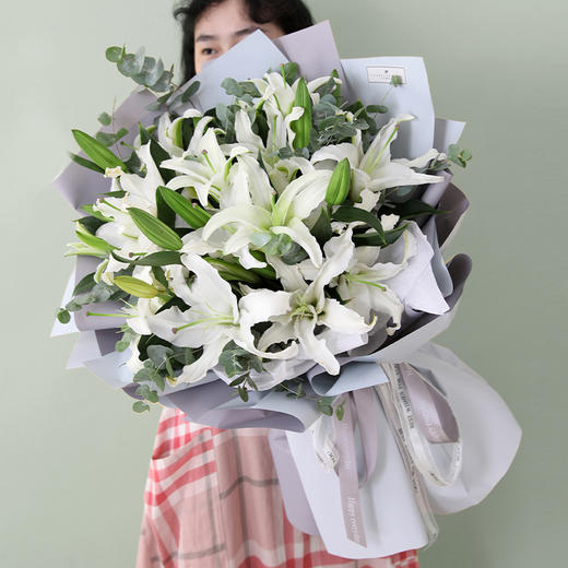 33朵百合混搭清新风花束-送女朋友老婆妹妹闺蜜女生节母亲节生日节日祝福 商品图1