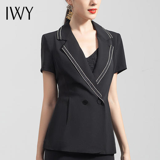 IWY/黑色西装套装女薄款时尚高端职业装气质面试售楼部工作服CS560 商品图4