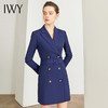 IWY/藏青气质时尚职业西装连衣裙女长袖双排扣修身显瘦通勤上班工作服Q902-N 商品缩略图1