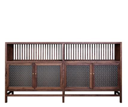 玄隐玻璃柜 黑胡桃木 实木家具百搭装饰柜 商品图1