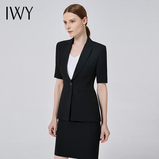 IWY/黑色时尚高端经理职业装女套装名媛气质商务小香风西装套裙深VC11232+S11232黑色 商品图1