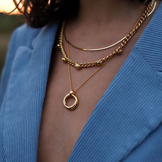 411-5 流金岁月 袁泉同款MIS 圆形缠绕项链 圆形缠绕耳环 商品图8