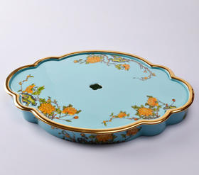 国瓷永丰源 夫人瓷-西湖蓝茶盘3件套（275mm）