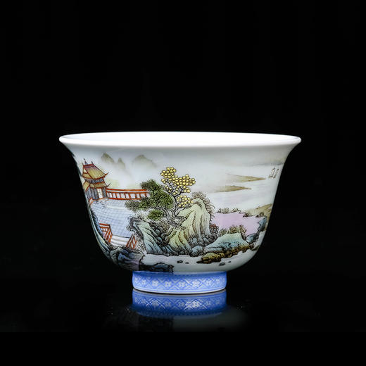 粉彩山水楼阁杯04 商品图3
