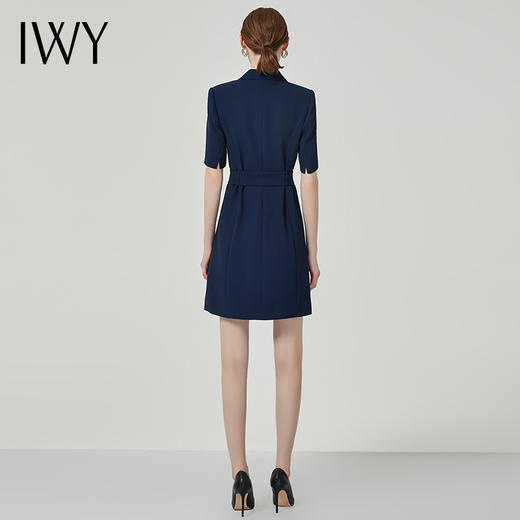 IWY/西装连衣裙短袖藏青色高端职业装修身气质售楼部工作服女面试q11248 商品图3
