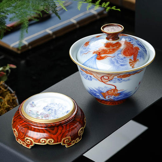 鱼化龙三才盖碗盖置套组 商品图1