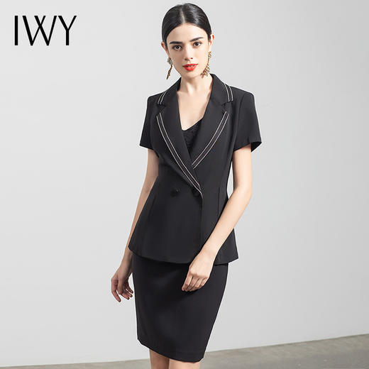 IWY/黑色西装套装女薄款时尚高端职业装气质面试售楼部工作服CS560 商品图1