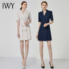 IWY/气质短袖西装连衣裙女双排扣时尚修身职业装OL薄款售楼部工装Q13248杏色 商品缩略图4