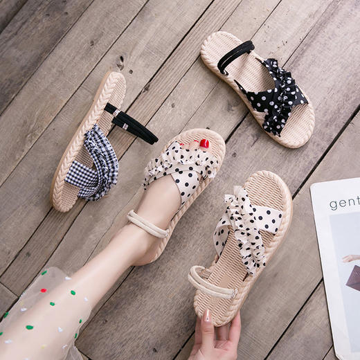 凉拖鞋女鞋舒适ins潮夏季学生两穿罗马平底鞋 商品图1