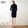 IWY/高端职业连衣裙女薄款藏青气质名媛时尚短袖工装售楼部工作服 商品缩略图3