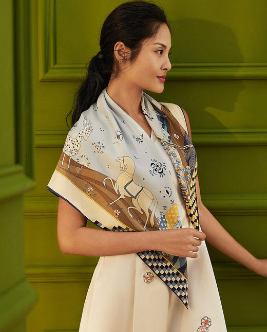 【皇锦】印花方巾·九色鹿 商品图7