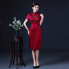 上海旗袍厂LHS-2034新款婚礼 时尚年轻款大气喜婆婆婚宴装红色连衣裙 旗袍春 商品缩略图1