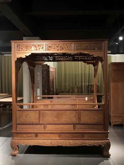 红桥红  家具严选  缅甸花梨（大果紫檀）【193 双月洞 花鸟清式 架子床】 商品图11
