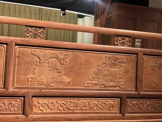 红桥红  家具严选  缅甸花梨（大果紫檀）【193 双月洞 花鸟清式 架子床】 商品图9