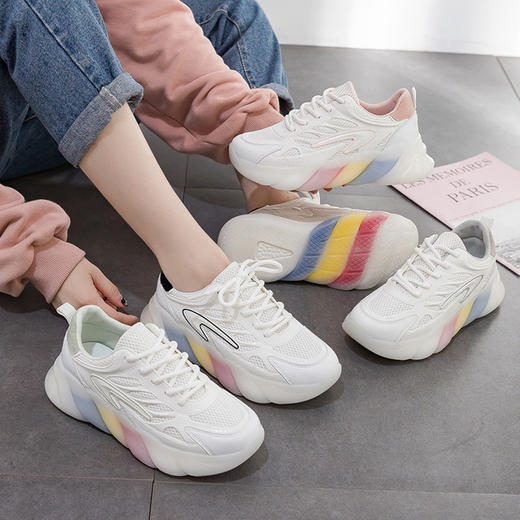 【服饰鞋包】网面透气增高爆米花底老爹运动鞋 商品图2