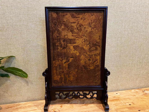 围棋周边 |  黄金楠木双面台屏（雕刻品可定制） 商品图0