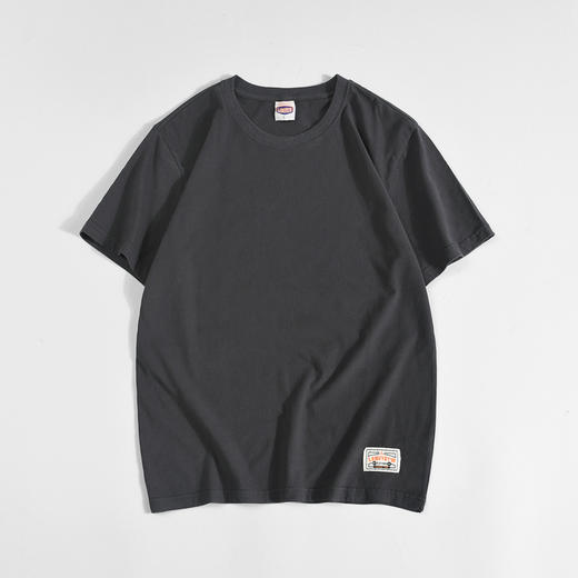 【纯色短袖t恤】日系男装男士圆领水洗磨毛基础打底衫宽松上衣 商品图9