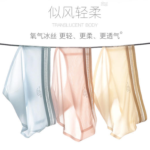 【十万个透气孔，清凉冰感】夏季蕾丝冰丝女士内裤透气中腰无痕速干三角裤女提臀 商品图3