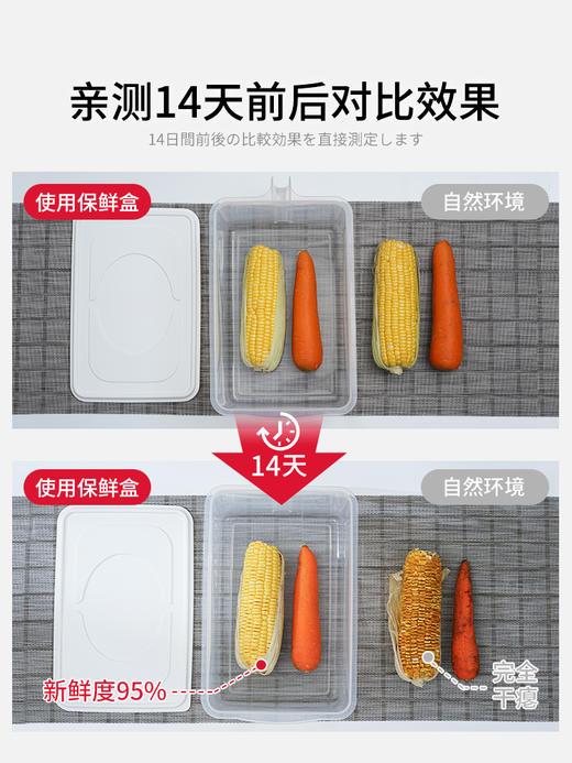 日本进口冰箱收纳盒子抽屉式食品级专用密封盒厨房蔬菜水果保鲜盒 商品图2