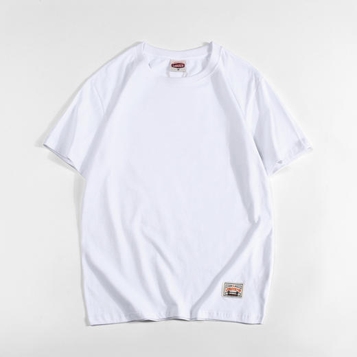 【纯色短袖t恤】日系男装男士圆领水洗磨毛基础打底衫宽松上衣 商品图12