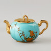 国瓷永丰源 夫人瓷-西湖蓝元杭300ml瓜棱树枝茶壶 商品缩略图0