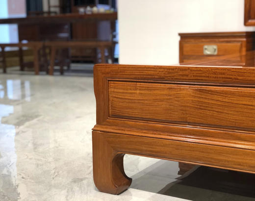 红桥红  家具严选  缅甸花梨（大果紫檀）【180 步步高升大脚 高低床 三件套】 商品图8