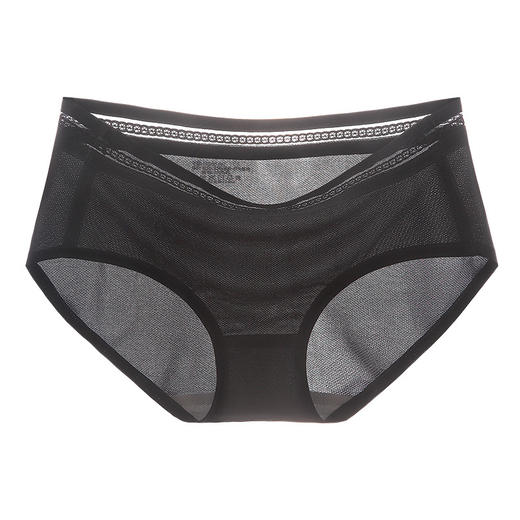 【十万个透气孔，清凉冰感】夏季蕾丝冰丝女士内裤透气中腰无痕速干三角裤女提臀 商品图8