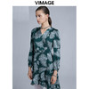 VIMAGE纬漫纪春季新款洋气复古印花收腰A摆显瘦连衣裙女V1507117 商品缩略图2