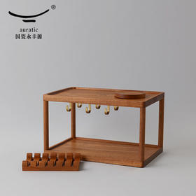 国瓷永丰源/乌檀实木架 咖啡具陈列架 中式博古架 茶具收纳置物架