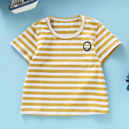 龙之涵中小童全棉印花短袖T恤   荷叶袖T恤 条纹T恤  短裤裙 商品图11