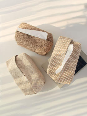 棉麻纸巾盒日式布艺车载纸抽客厅桌面纸巾收纳家用轻奢创意抽纸盒